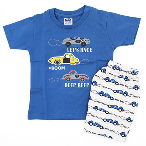 Round neck half sleeve stylish and comfortable t shirt half pant suit for your kid 